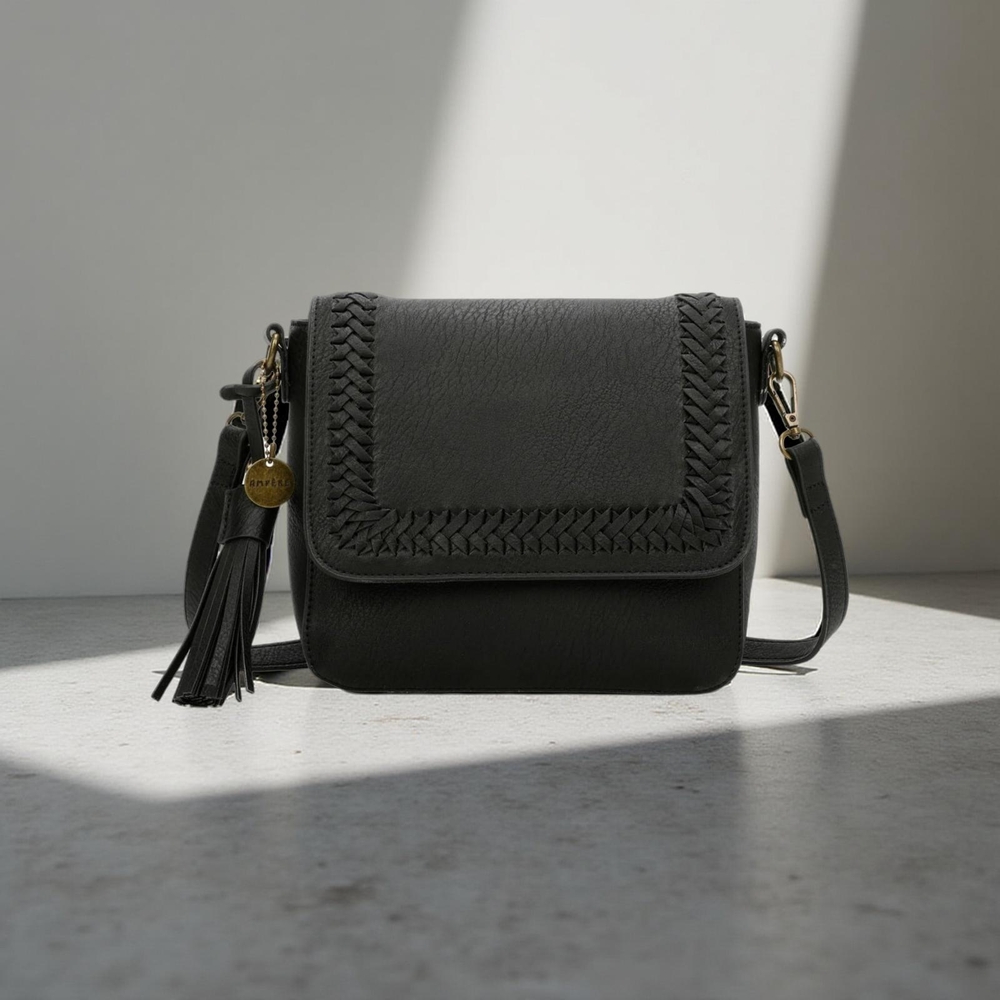 New Ampere Creations Della Black Crossbody Bag vegan leather